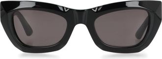 Bottega Veneta Cat-eye zonnebril met goudkleurig detail - Dames - Zonnebrillen - Zwart - ONE Size - Accessoires