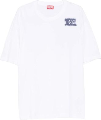 Diesel Tops, Heren, Wit, S, T-shirt met korte mouwen en logo
