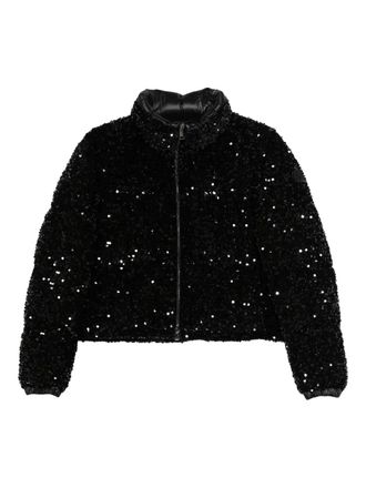 Moncler sequin-embellished zip-front jacket - Black