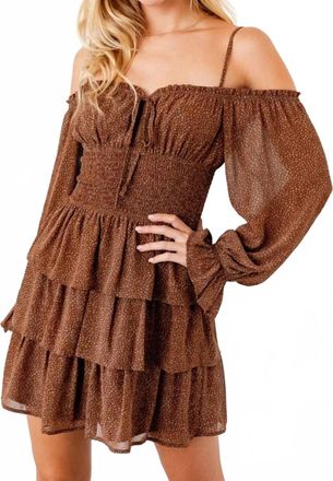 Le Lis Blanc Deux Maple Muse Ruffle Dress In Brown