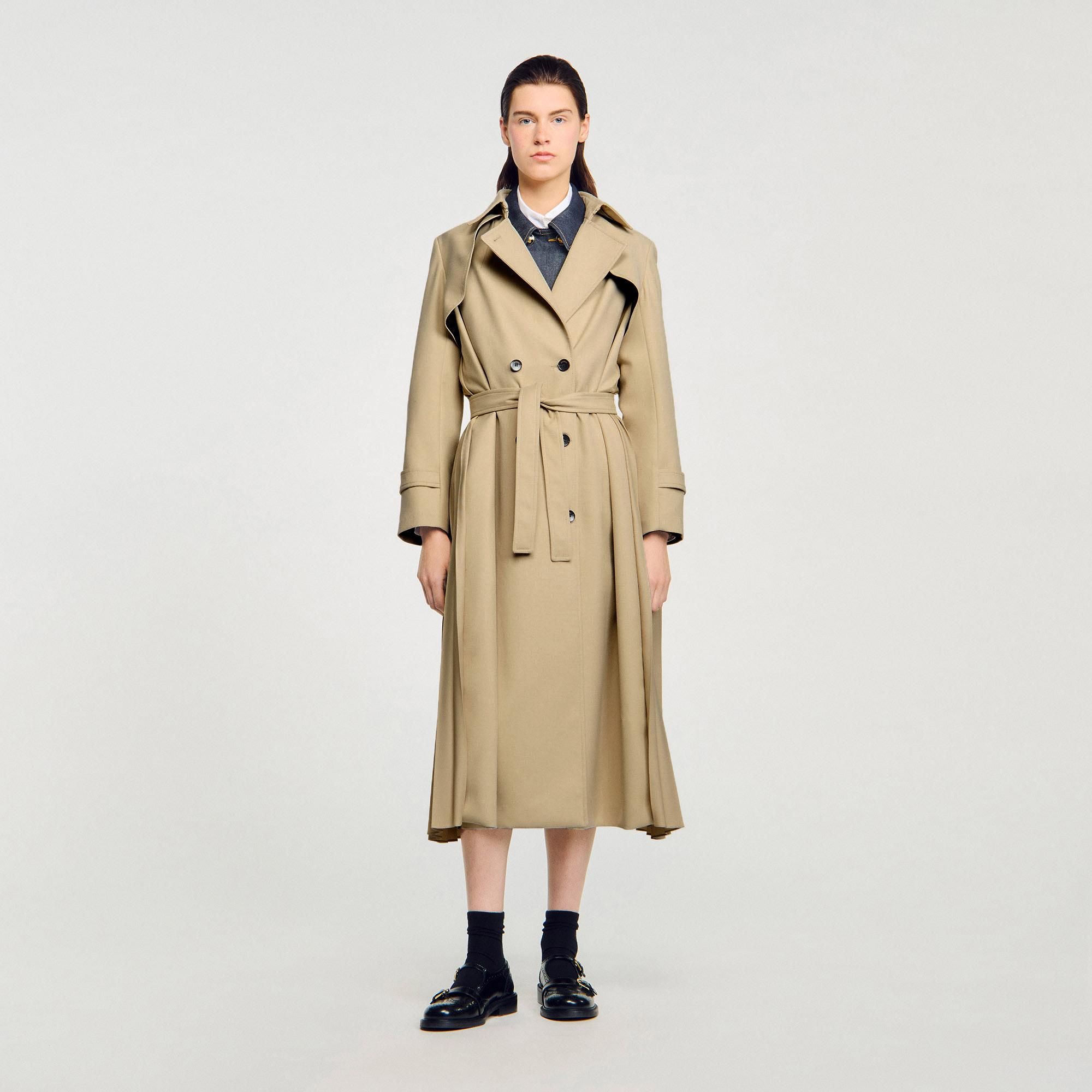 Trench ceinturé double boutonnage Beige