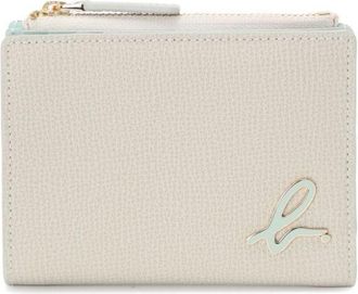 agn&egrave;s b. logo-plaque leather wallet - women - Calf Leather (top grain) - One Size - White