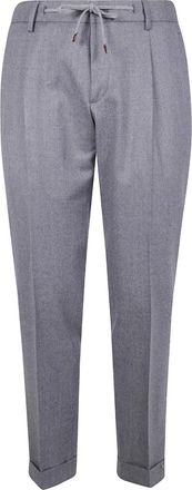 Barba Pantaloni dritti con pieghe e coulisse - Grigio