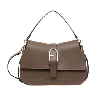 Furla Tassen, Dames, Groen, ONE Size, Leer, Flow Handtas