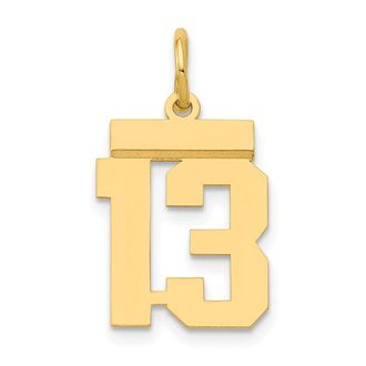 Diamond2Deal 14k Yellow Gold Small Polished Number Charm Pendant