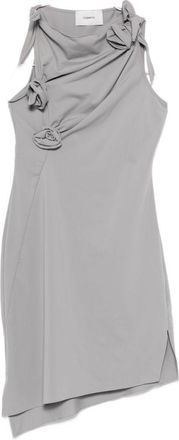 Coperni Grey Bow Detail Cutout Asymmetric Dress