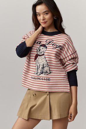 Maeve Logan Long-Sleeve Crew-Neck Pullover