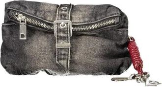 Desigual Pochette in Denim con Chiusura a Fibbia - - Bags - Donna - Nero - ONE SIZE