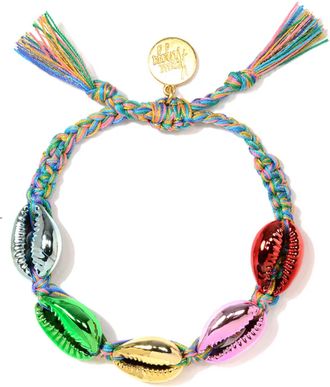 Venessa Arizaga Womens Adjustable Shell Bracelet In Rainbow Metallic