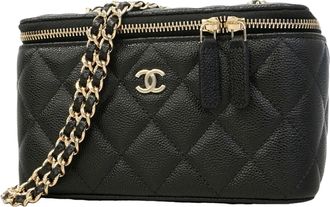 Chanel Black Grained Calfskin Vanity Bag (Pre-Owned)
