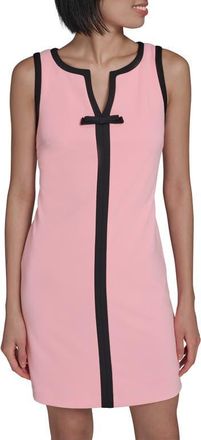 Karl Lagerfeld Sleeveless Scuba Crepe Dress in Almond Blossom Black at Nordstrom, Size 14