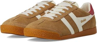Gola Elan Womens Shoes Caramel/Off-White/Deep Red : 6.5 B - Medium, Suede