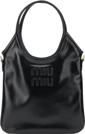 Miu Miu Ivy leren shopper - Zwart