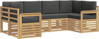 vidaXL Conjunto De Sof&aacute;s De Exterior 5 Uds. Blanco Y Antracita Vidaxl