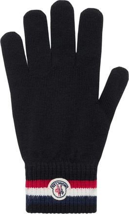 Moncler Tricolor Wollen Handschoenen - Heren - Accessoires - Zwart - Maat: L Wol