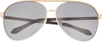 Quay Australia Vivienne 64mm Aviator Sunglasses in Gold /Smoke Lens at Nordstrom Rack