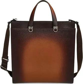 Ferragamo Trading Gancio Leather Tote in New Cognac Testa Di Moro Dark at Nordstrom