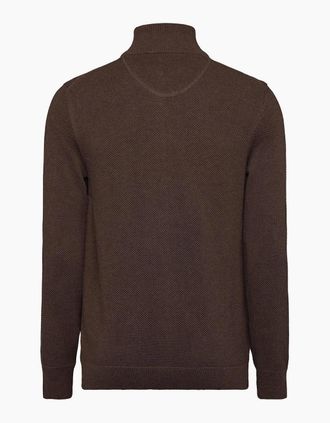 GANT Mens Cotn Pique Zp C - Brown/Grey - Size: 40