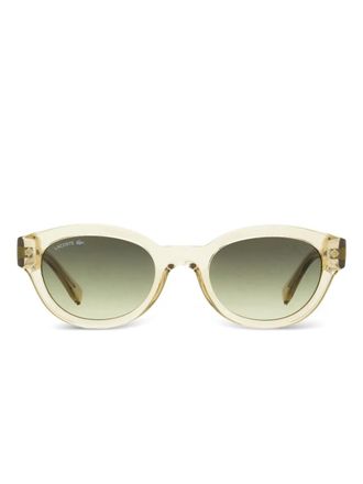 Lacoste Zonnebril met ovalen montuur - Beige