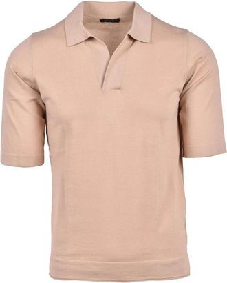 Ballantyne Polo in maglia - Heren - Polos - Beige - 2XL - Katoen - Tops