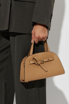 Tory Burch Leather Bag Romy Small, Womens, Beige
