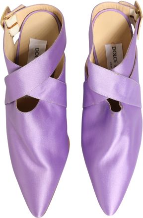 Dolce & Gabbana Purple Satin Sandals Womens Shoes (Pre-Owned)