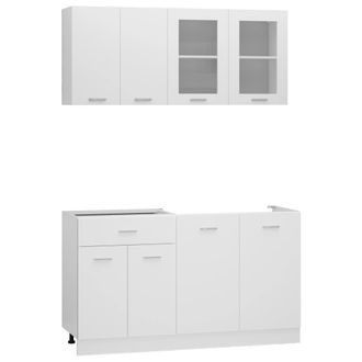 vidaXL Conjunto De Armarios De Cocina De 4 Piezas lyon De En Madera De Ingenier&iacute;a Blanca Vidaxl