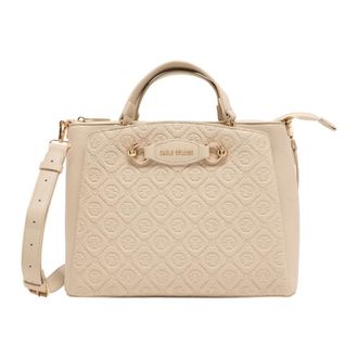 Carlo Colucci Handtas met logo-reli&euml;f - Dames - Handtassen - Beige - ONE Size - Tassen