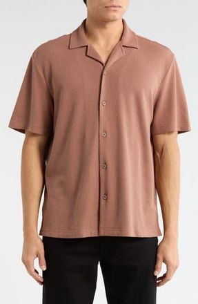 Abound Thermal Knit Camp Shirt in Brown Nut at Nordstrom Rack, Size Xx-Large