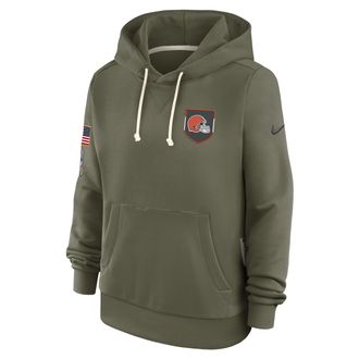 Nike Cleveland Browns Salute to Service Sideline Nike Womens Dri-FIT NFL Pullover Hoodie in Brown | 03C32DHA28-ACE