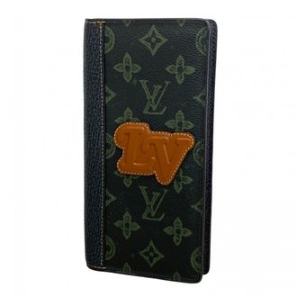 Louis Vuitton Black Brown Khaki Long Wallet (Bi-Fold) (Pre-Owned)