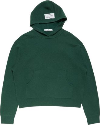 Acne Studios knitted long-sleeve hoodie - men - Cashmere/Nylon - S - Green