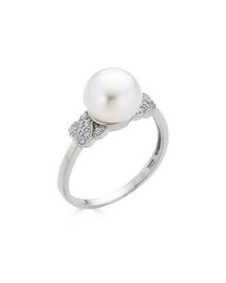Belpearl Belpearl Silver 10-9Mm Pearl Cz Ring