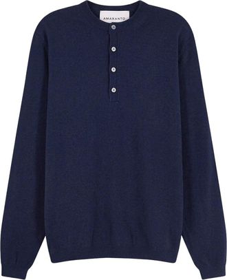 Amaranto Jersey de punto acanalado con botones - Knitwear - Hombre - Azul - XL