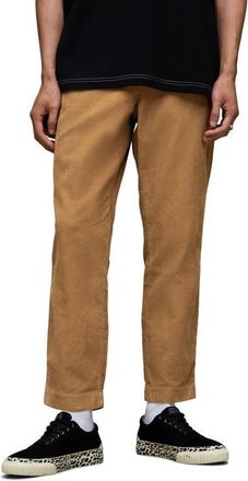 AllSaints Sleid Flat Front Corduroy Pants in Cacao Brown at Nordstrom, Size 38