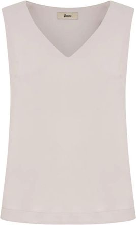 Herno Resort V-neck top - women - Acetate/Viscose - 44 - Neutrals