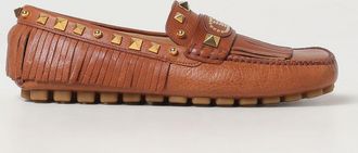 Valentino Garavani Womens Rockstud Fringe Loafer Studded Detail - Brown Leather - Size EU 36