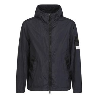 Stone Island Light Jackets, male, Blue, Size: M Crinkle Reps NY Jacket