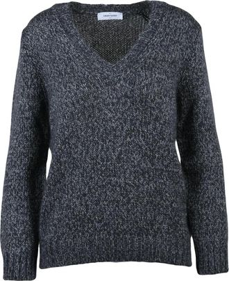 Gran Sasso Truien & Vesten, Dames, Grijs, S, Wol, Pullover met V-hals in Lam&eacute;