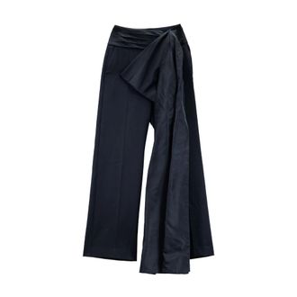 Karl Lagerfeld Wide Trousers, female, Black, Size: XS Taffeta Bow Pants