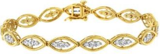 House of Brilliance 10K Yellow Gold Plated Silver 1 cttw Prong Set Diamond Link Bracelet at Nordstrom