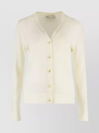 Tory Burch wool silk fine knit v-neck cardigan