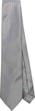 Ermenegildo Zegna Luxe Zijden Stropdas - Heren - Stropdassen - Grijs - ONE Size - Accessoires