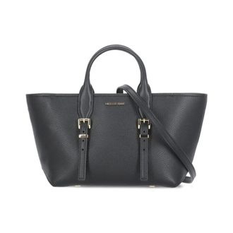 Michael Kors Handbags, female, Black, Size: ONE SIZE Black Shopping Bag with Metal Logo
