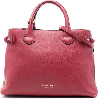 Burberry Borsa a tracolla House Check Banner media in pelle 2000-2017 - Rosso