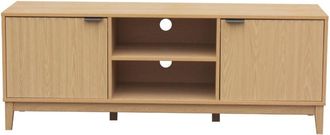 Calicosy Calicosy - Mueble de tv con 2 compartimentos abiertos y 2 puertas de frente acanalado L140 cm - bologne