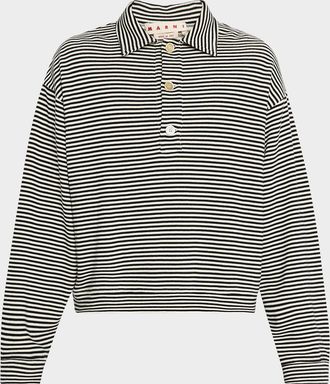 Marni Mens Sailor Stripe Cotton Polo Sweatshirt