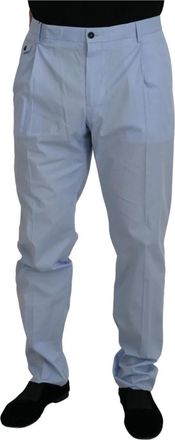 Dolce & Gabbana Blauwe Katoenen Stretch Chinos Broek - Heren - Chinos - Blauw - 3XL - Katoen - Broeken