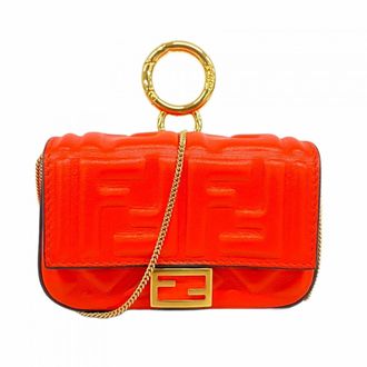 Fendi Red Color Leather Pouch (Pre-Owned)