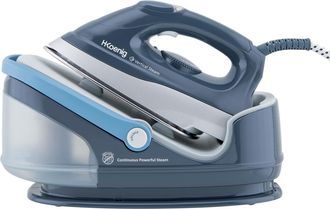 H.Koenig V5i Centro De Planchado 2400w, 100 G/min, 6 Bares, Plancha Con Suela De Cer&aacute;mica, Dep&oacute;sito De Agua Extra&iacute;ble 1.7l, Autonom&iacute;a Ilimitada, Control Manual